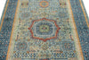 5x7 Gray and Navy Turkish Tribal Rug