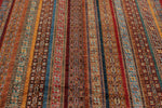 7x10 Multicolor and Red Turkish Tribal Rug