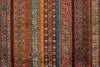 7x10 Multicolor and Red Turkish Tribal Rug