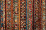 7x10 Multicolor and Red Turkish Tribal Rug