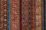 7x10 Multicolor and Red Turkish Tribal Rug