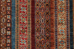 7x10 Multicolor and Red Turkish Tribal Rug