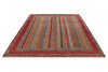 7x10 Multicolor and Red Turkish Tribal Rug