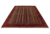 7x10 Multicolor and Red Turkish Tribal Rug