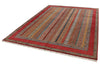 7x10 Multicolor and Red Turkish Tribal Rug