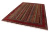 7x10 Multicolor and Red Turkish Tribal Rug