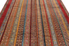 7x10 Multicolor and Red Turkish Tribal Rug