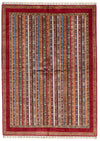 6x8 Multicolor and Red Turkish Tribal Rug