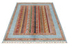 4x6 Multicolor and Blue Turkish Tribal Rug