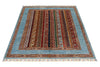 4x6 Multicolor and Blue Turkish Tribal Rug