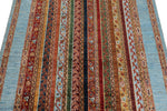 4x6 Multicolor and Blue Turkish Tribal Rug