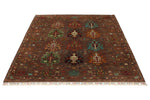 5x7 Brown and Dark Brown Turkish Tribal Rug