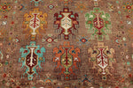 5x7 Brown and Dark Brown Turkish Tribal Rug