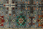 5x7 Gray and Multicolor Turkish Tribal Rug