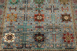 5x7 Gray and Multicolor Turkish Tribal Rug