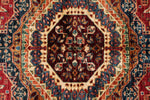 6x8 Red and Blue Turkish Tribal Rug