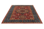 6x8 Red and Blue Turkish Tribal Rug