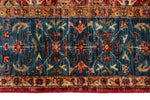 6x8 Red and Blue Turkish Tribal Rug