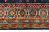 4x6 Navy and Ivory Kazak Tribal Rug