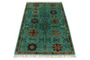 3x5 Green Kazak Tribal Rug