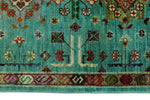 3x5 Green Kazak Tribal Rug