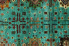 3x5 Green Kazak Tribal Rug