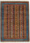 5x7 Multicolor and Green Turkish Tribal Rug