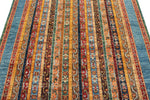 5x7 Multicolor and Green Turkish Tribal Rug