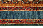 5x7 Multicolor and Green Turkish Tribal Rug