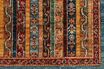 5x7 Multicolor and Green Turkish Tribal Rug