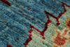 7x10 Blue and Multicolor Turkish Tribal Rug