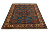 5x7 Blue and Ivory Kazak Tribal Rug