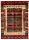 6x8 Multicolor and Red Turkish Tribal Rug
