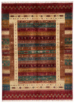6x8 Multicolor and Red Turkish Tribal Rug