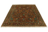 6x8 Mustard and Multicolor Turkish Tribal Rug