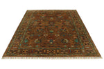 6x8 Mustard and Multicolor Turkish Tribal Rug