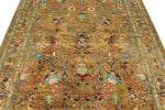 6x8 Mustard and Multicolor Turkish Tribal Rug