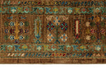6x8 Mustard and Multicolor Turkish Tribal Rug