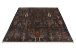 5x7 Gray and Multicolor Turkish Tribal Rug