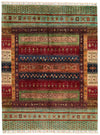 5x7 Multicolor and Green Turkish Tribal Rug