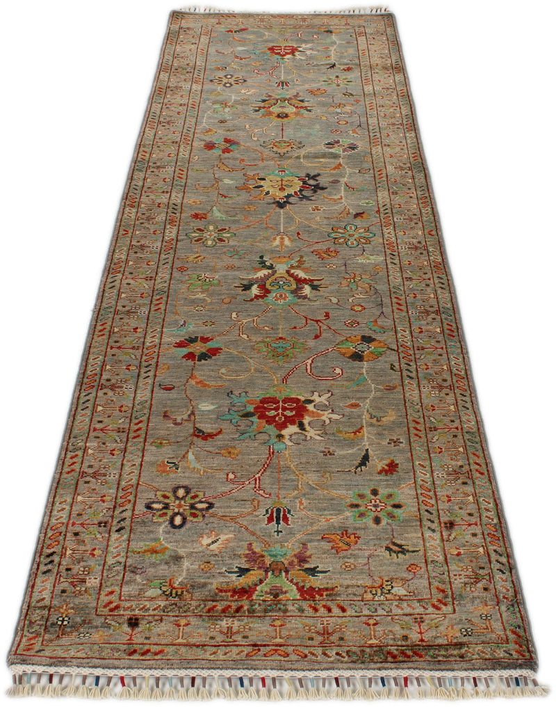 3x10 Brown and Multicolor Turkish Tribal Runner