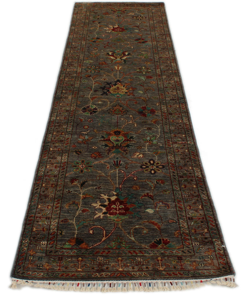 3x10 Brown and Multicolor Turkish Tribal Runner