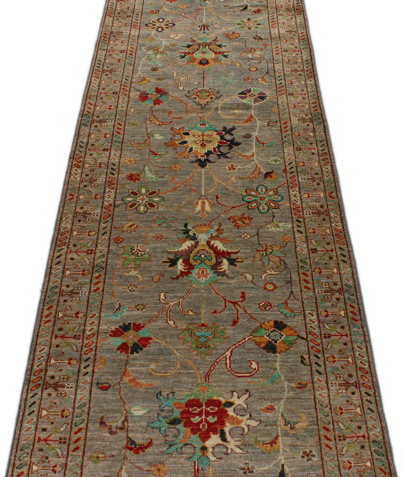 3x10 Brown and Multicolor Turkish Tribal Runner
