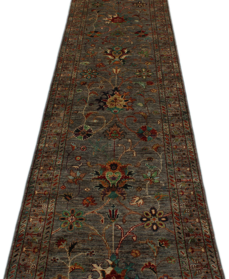 3x10 Brown and Multicolor Turkish Tribal Runner