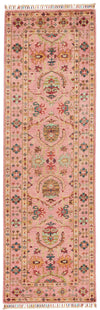 3x9 Pink and Multicolor Turkish Tribal Runner