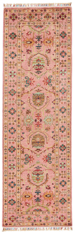 3x9 Pink and Multicolor Turkish Tribal Runner