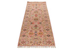 3x9 Pink and Multicolor Turkish Tribal Runner