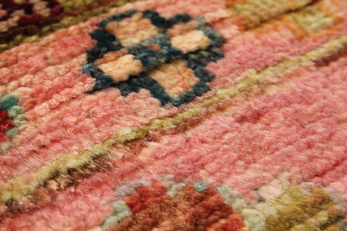 3x9 Pink and Multicolor Turkish Tribal Runner