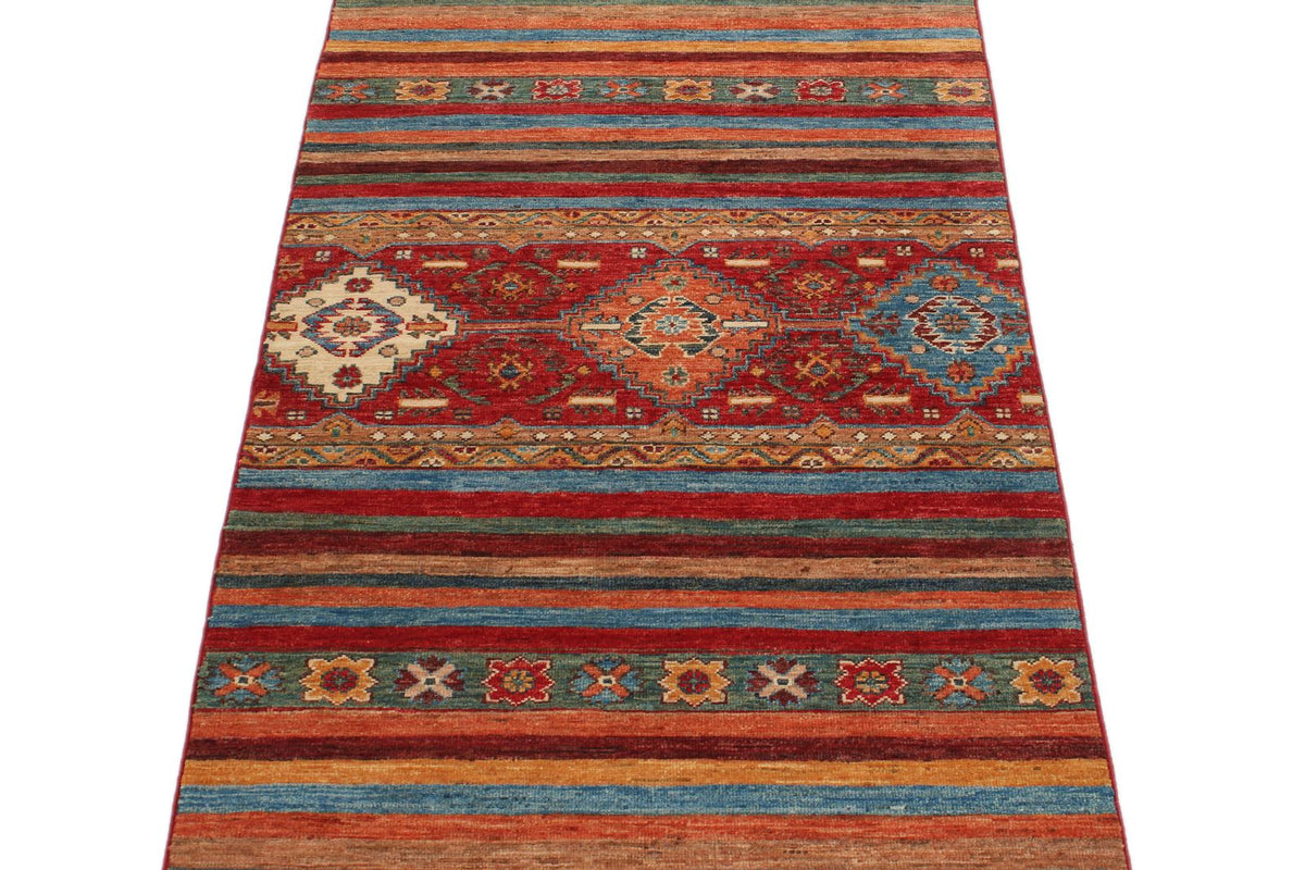 3x10 Red and Multicolor Tribal Runner