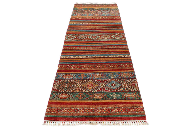 3x10 Red and Multicolor Tribal Runner